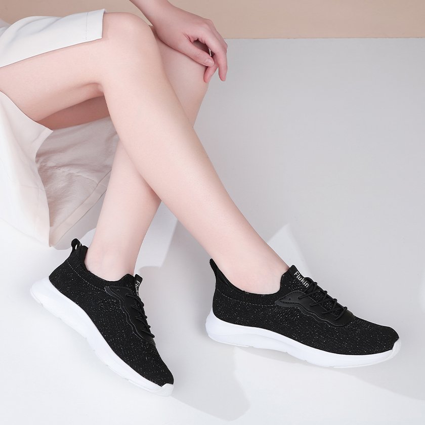 20 Flukin 【黒色】スリッポン 立ちながら履ける 通気性抜群 軽量 疲れにくい EVAクッションソール 健歩シューズ - Image 12