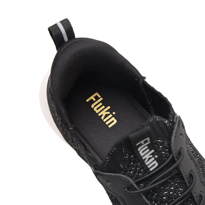 23 Flukin 【黒色】スリッポン 立ちながら履ける 通気性抜群 軽量 疲れにくい EVAクッションソール 健歩シューズ - Image 3