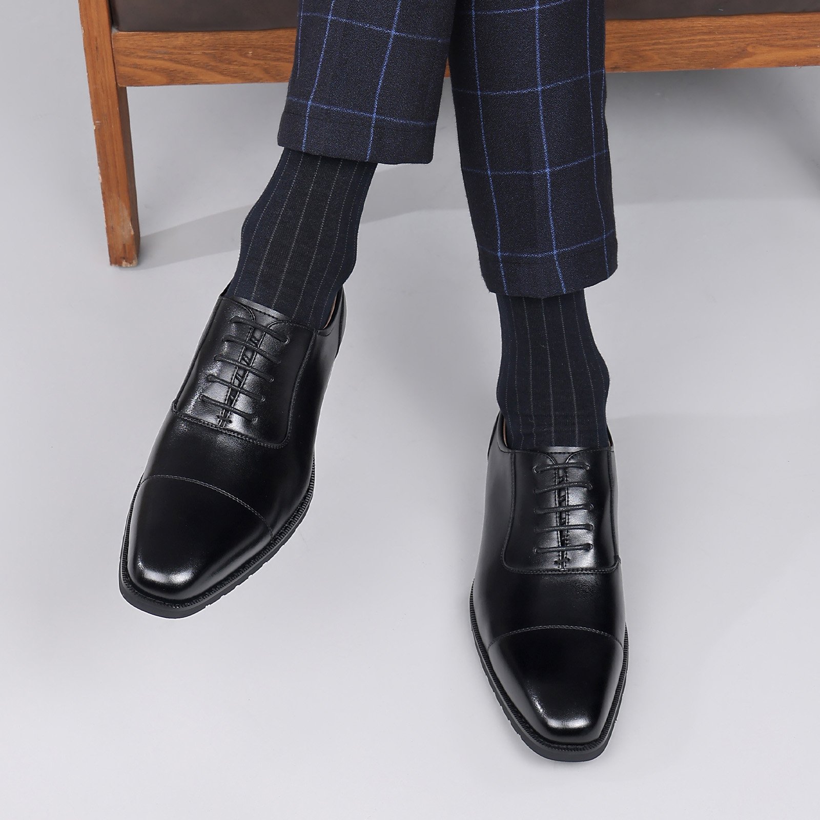 26 Flukin 革靴 メンズ ビジネスシューズ ドレスシューズ ストレートチップ 高級紳士靴 本革 内羽根 軽量・防水 高級レザー フォーマル - Image 13