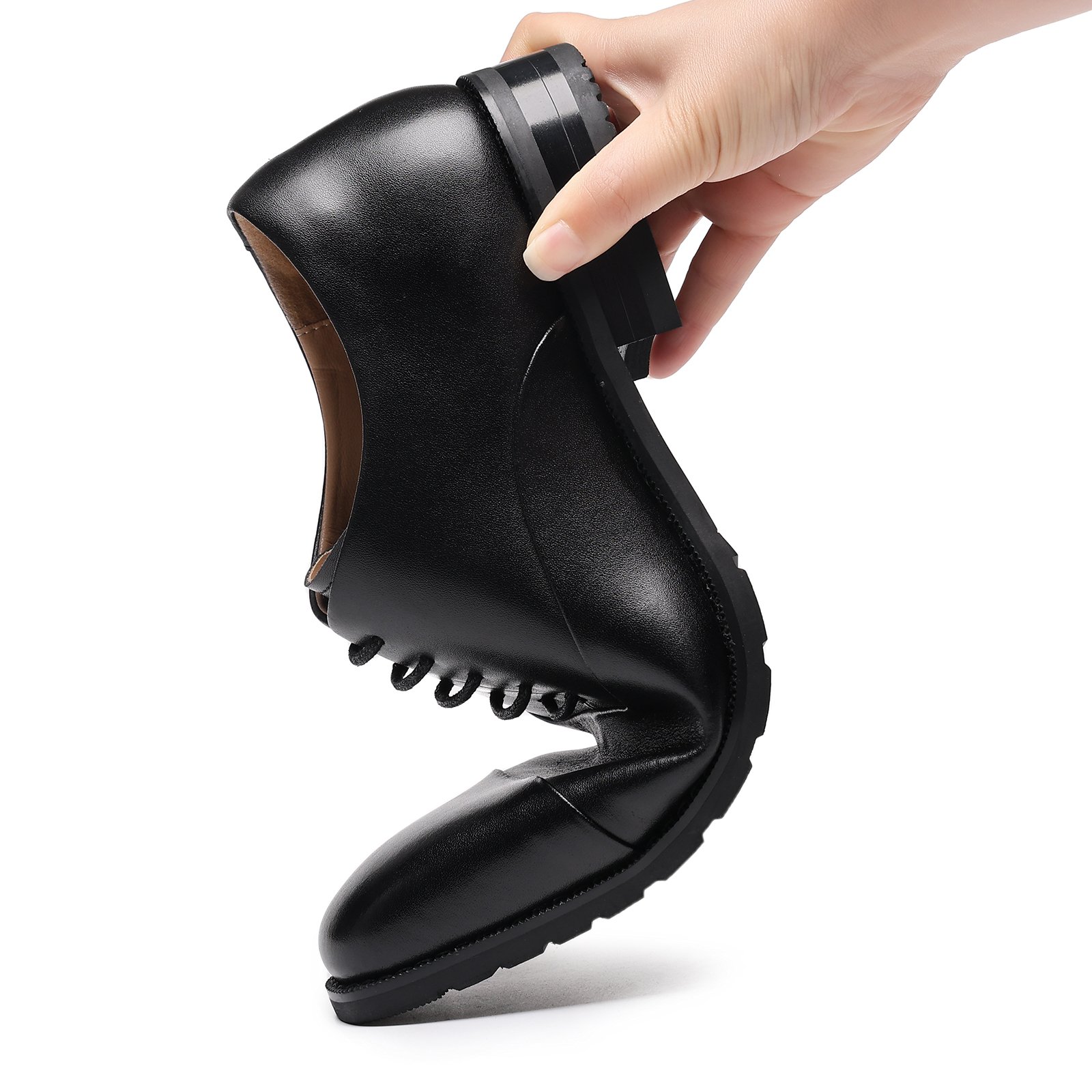 35 Flukin ビジネスシューズ 革靴 メンズ レスシューズ ウォーキング 通気性 紳士靴 歩きやすい 防滑 内羽根 軽量 防水 高級レザー フォーマル - Image 7