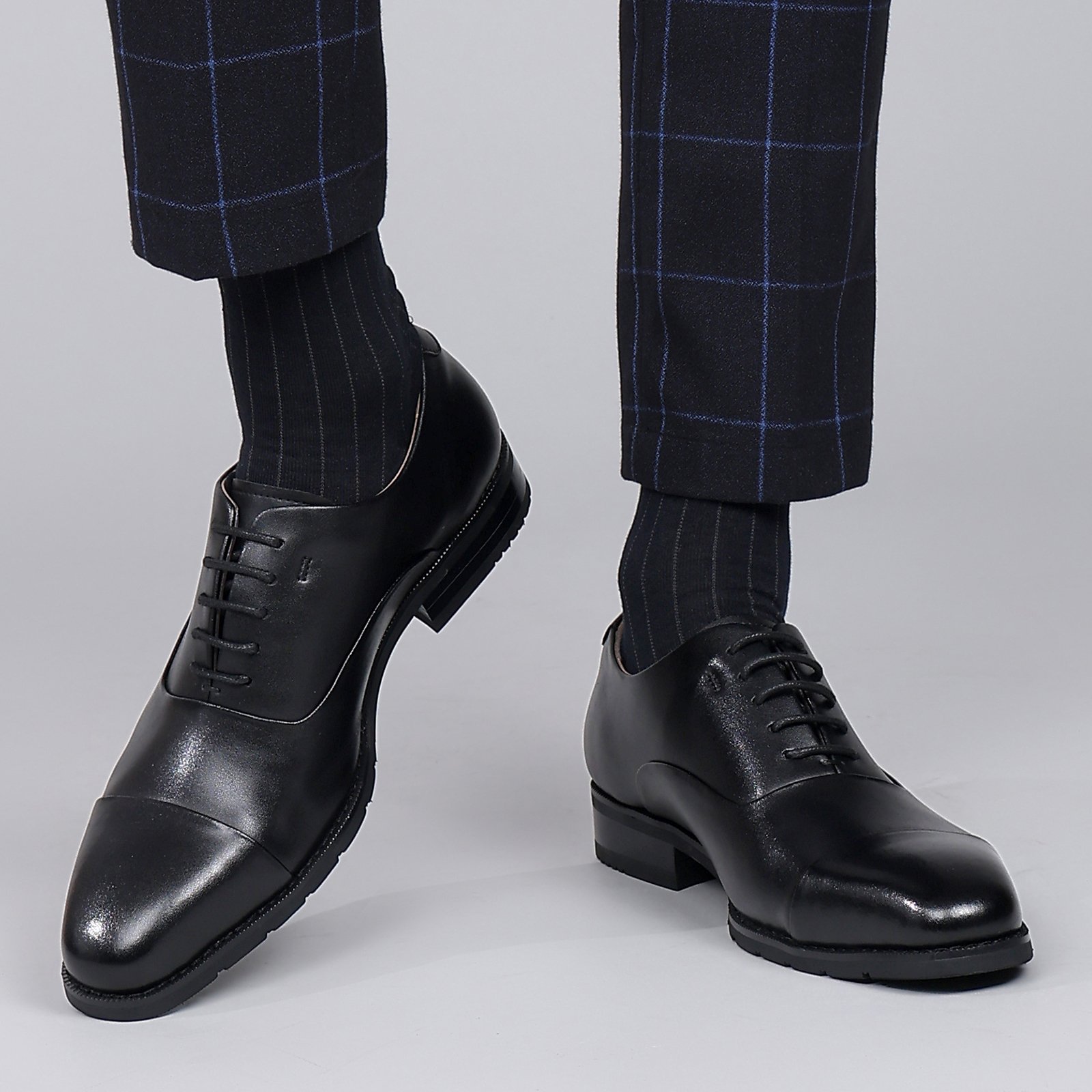 47 Flukin ビジネスシューズ 革靴 メンズ レスシューズ ウォーキング 通気性 紳士靴 歩きやすい 防滑 内羽根 軽量 防水 高級レザー フォーマル - Image 4