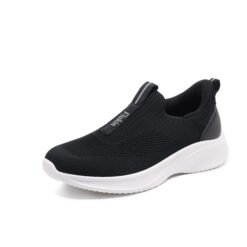 Flukin 軽量ウォーキングシューズ スリッポン 立ったまま履ける 滑り止め 膝の負担を軽減 ニット素材 紐なし 脱ぎ履きしやすい 手を使わず履ける 通勤 歩きやすい 春 秋 夏