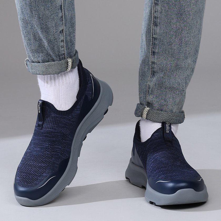 1 Flukin スリッポン メンズ 男 健歩シューズ ハンズフリー靴 ブラック ネイビー スニーカー 上履き 軽量 幅広 通気 衝撃吸収 シンプル おしゃれ 立ったまま履ける 衝撃吸収 仕事 疲れにくい 幅広 カジュアル 滑り止め 通勤 春 夏 秋 - Image 13