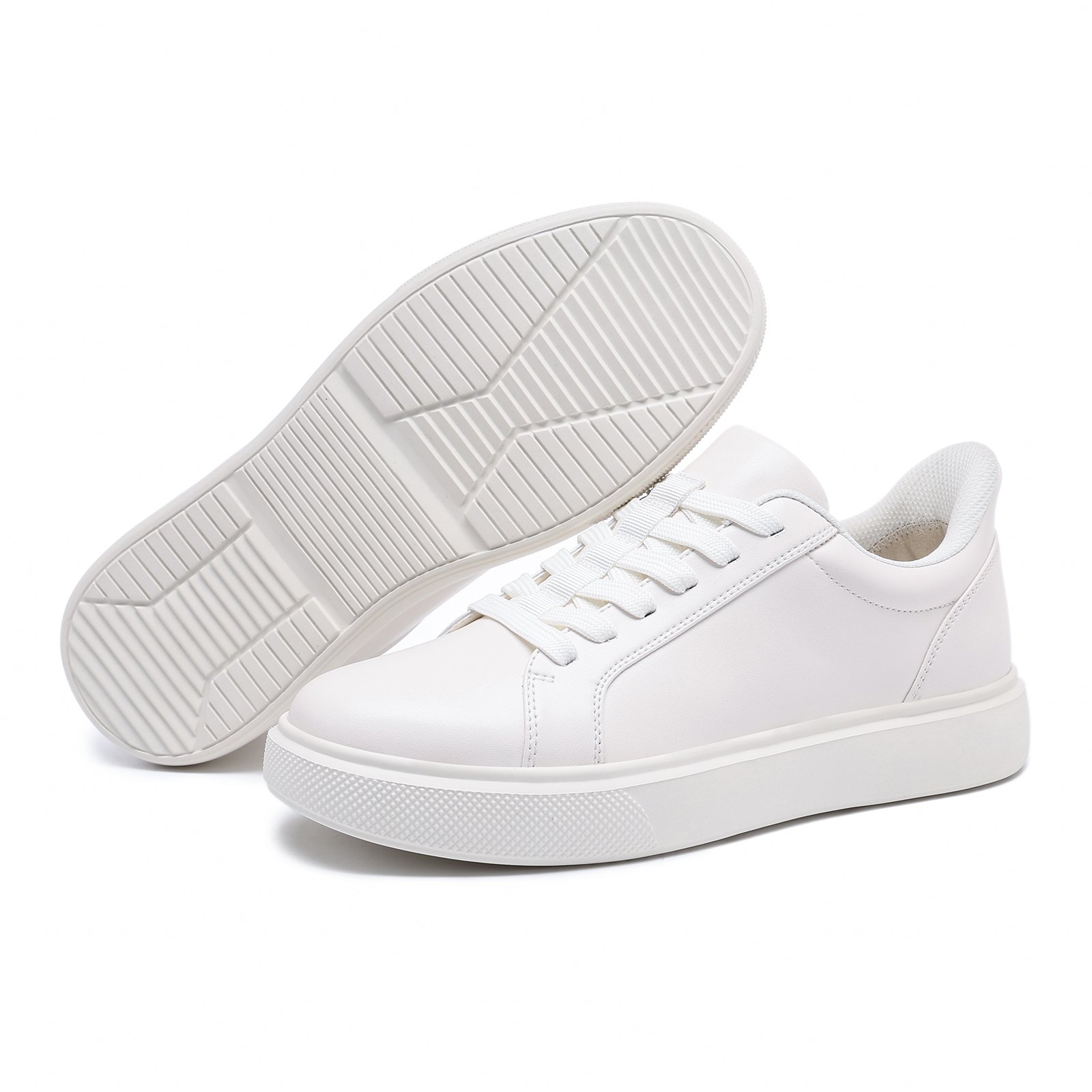 12 Flukin ビジネススニーカー メンズ レザースニーカー メンズ スリッポン ハンズフリー 革靴風 立ったまま履けるスニーカー 軽い 歩きやすい 滑りにくい 90日保証付き スニーカー 黒 白 通勤 大人カジュアル - Image 2