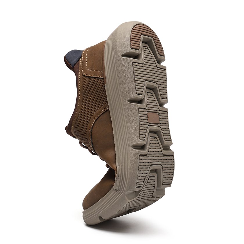 13 Flukin スリッポン スニーカー ハンズフリー靴 メンズ 男 ブラウン ウォーキングシューズ 厚底 スリップインズ 防水 通気 軽量 幅広 革靴 通勤 通学 立ち仕事 親孝行ギフト プレゼント 履きやすい 歩きやすい 疲れにくい - Image 5