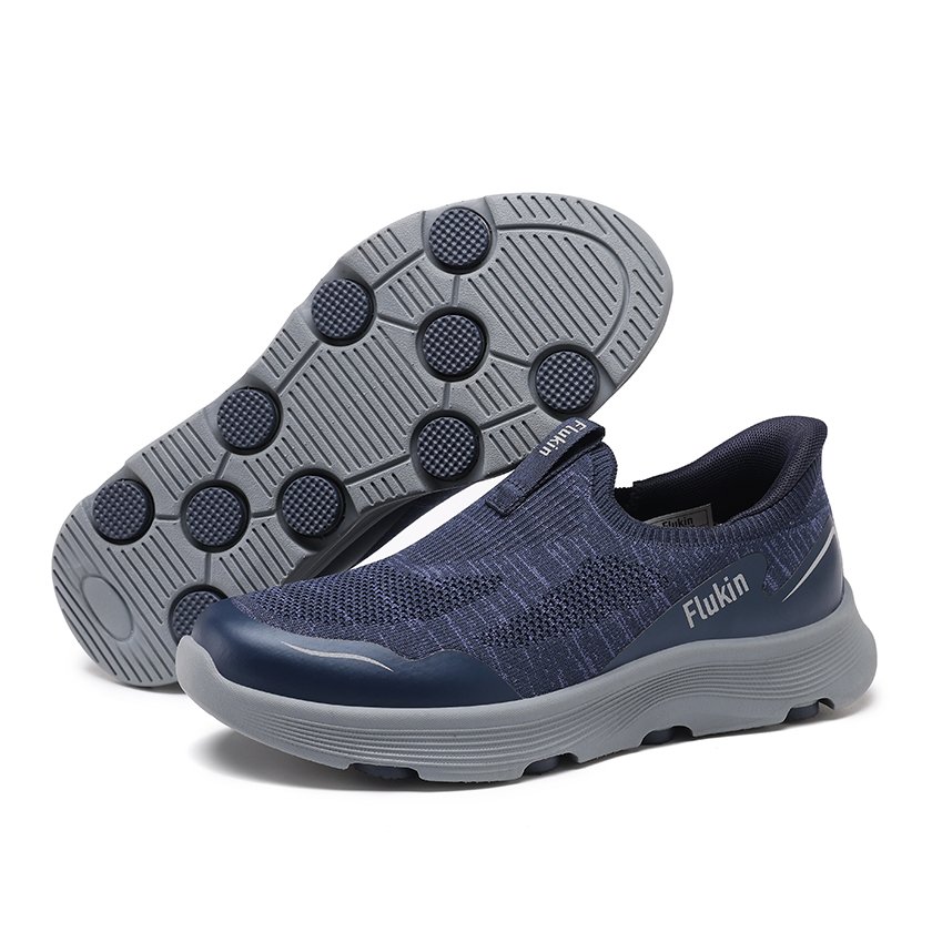 14 Flukin スリッポン メンズ 男 健歩シューズ ハンズフリー靴 ブラック ネイビー スニーカー 上履き 軽量 幅広 通気 衝撃吸収 シンプル おしゃれ 立ったまま履ける 衝撃吸収 仕事 疲れにくい 幅広 カジュアル 滑り止め 通勤 春 夏 秋 - Image 2