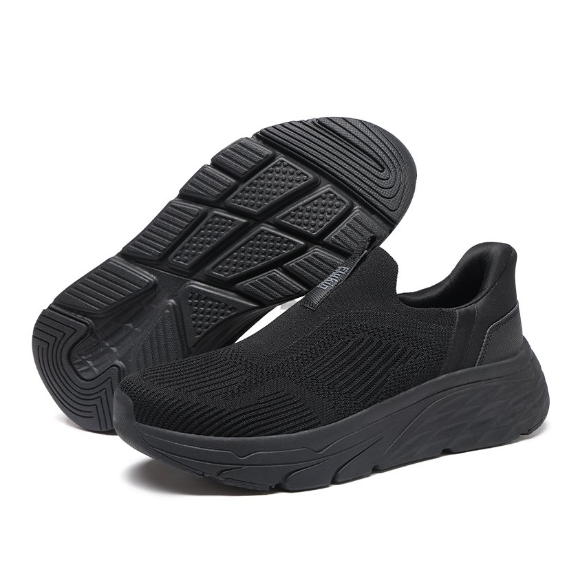 16 Flukin スリッポン 厚底 スニーカー ハンズフリー靴 健歩シューズ メンズ 男 幅広 軽量 通気 衝撃吸収 ウォーキング トレーニングシューズ ジム 立ち仕事 通勤 通学 旅行 立ったまま履ける 滑り止め ニット素材 紐なし ギフト 運動靴 - Image 2