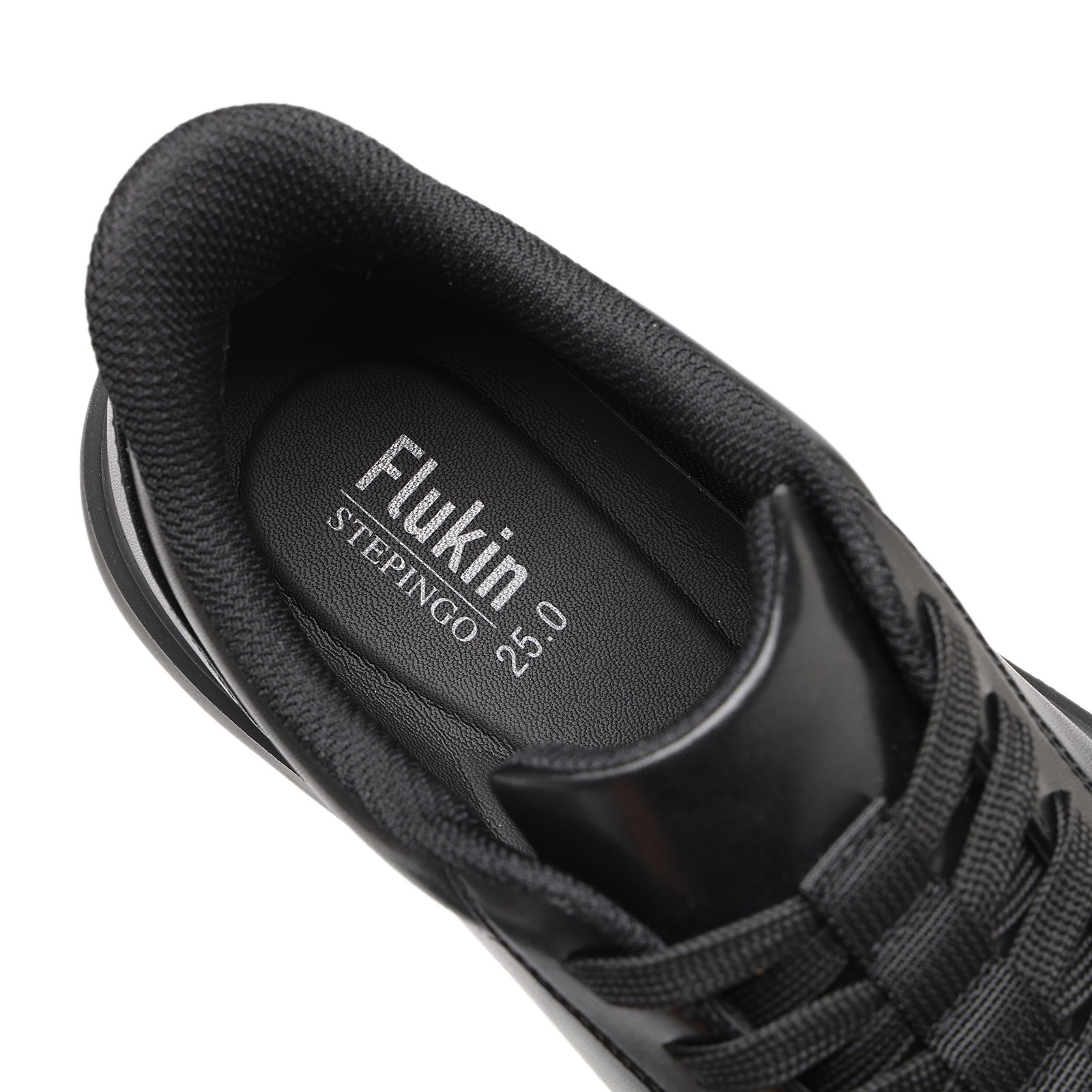 16 Flukin ビジネススニーカー メンズ レザースニーカー メンズ スリッポン ハンズフリー 革靴風 立ったまま履けるスニーカー 軽い 歩きやすい 滑りにくい 90日保証付き スニーカー 黒 白 通勤 大人カジュアル - Image 3