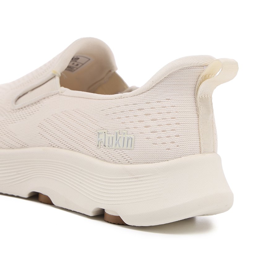 23 Flukin スリッポン 健歩シューズ 白スニーカー ローファー レディース 女 ハンズフリー靴 上履き ベージュ 軽量 幅広 通気 衝撃吸収 ウォーキング 疲れにくい 立ったまま履ける クッション性 滑り止め 仕事 履きやすい 通気性 春 夏 秋 - Image 2