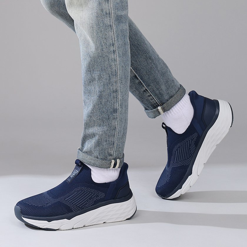 29 Flukin スリッポン 厚底 スニーカー ハンズフリー靴 健歩シューズ メンズ 男 幅広 軽量 通気 衝撃吸収 ウォーキング トレーニングシューズ ジム 立ち仕事 通勤 通学 旅行 立ったまま履ける 滑り止め ニット素材 紐なし ギフト 運動靴 - Image 7