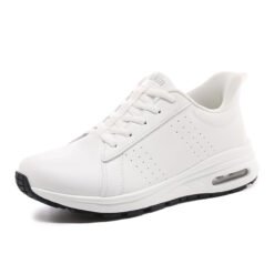 Flukin スリッポン スニーカー 厚底 ハンズフリー靴 健歩シューズ レディース 女 白靴 シンプル 軽量 幅広3E 衝撃吸収 通気 ウォーキング 旅行 通勤 立ち仕事 散歩 運動 プレゼント 立ったまま手を使わずに履ける 春 夏 秋