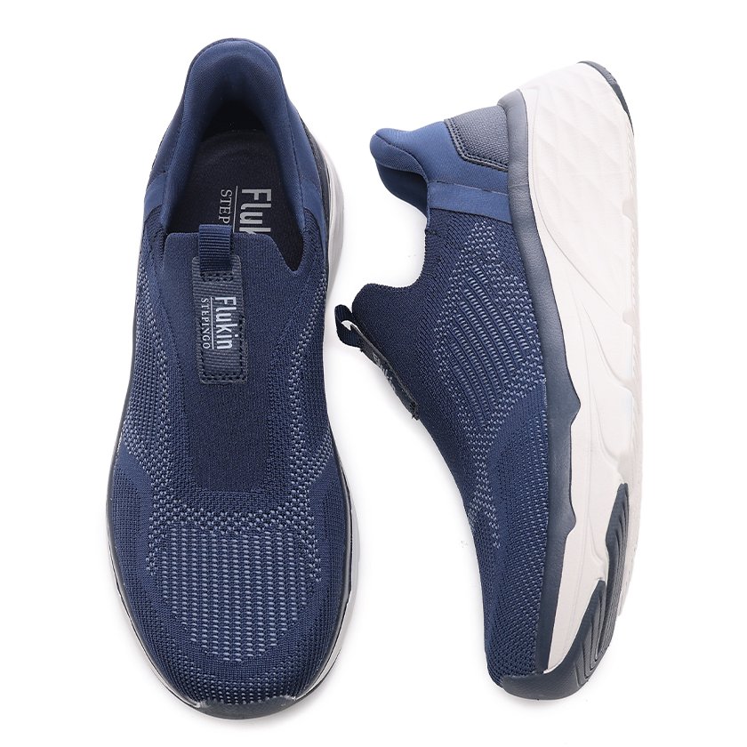 46 Flukin スリッポン 厚底 スニーカー ハンズフリー靴 健歩シューズ メンズ 男 幅広 軽量 通気 衝撃吸収 ウォーキング トレーニングシューズ ジム 立ち仕事 通勤 通学 旅行 立ったまま履ける 滑り止め ニット素材 紐なし ギフト 運動靴 - Image 2