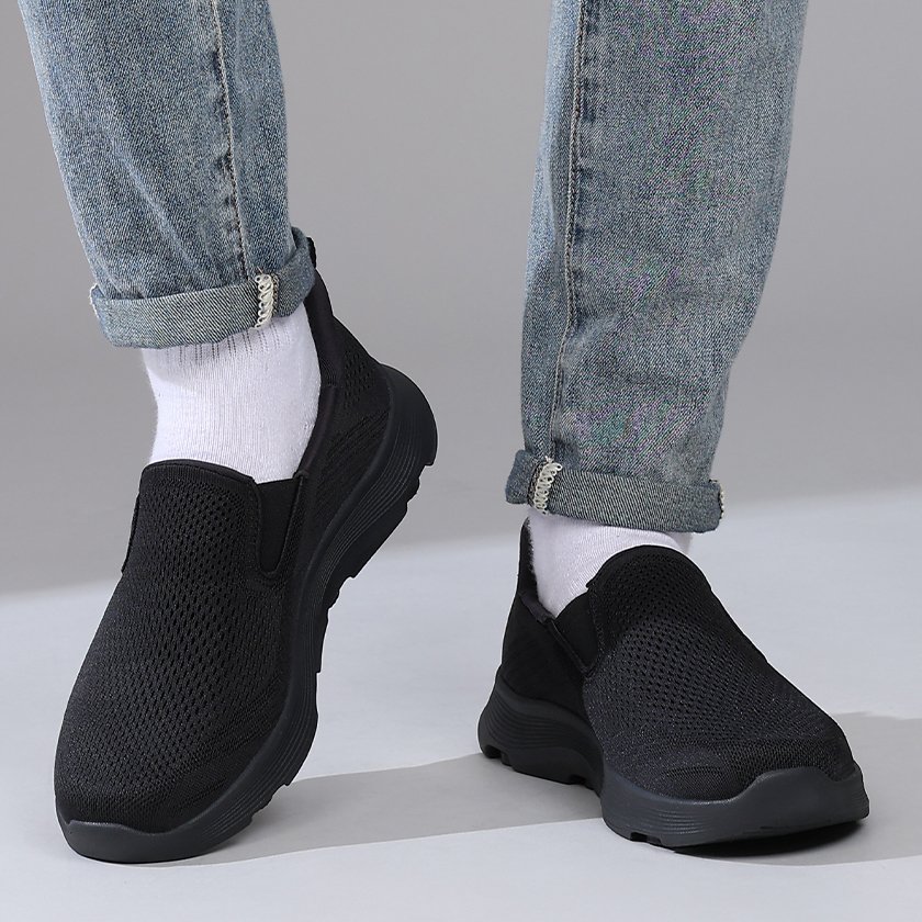 7 Flukin スリッポン 健歩シューズ スニーカー ハンズフリー靴 ローファー メンズ 男 ベージュ 上履き 軽量 幅広 通気 衝撃吸収 ウォーキング 疲れにくい 立ったまま履ける 滑り止め 紐なし 仕事 ギフト 履きやすい 春 夏 秋 - Image 9