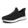 Flukin スリッポン 健歩シューズ スニーカーハンズフリー靴 レディース ブラック 軽量 通気 幅広 上履き 立ったまま履ける 滑り止め ニット 紐なし ギフト 高齢者 脱ぎ履きしやすい 通勤 歩きやすい プレゼント 春 夏 秋 厚底 H1 100x100