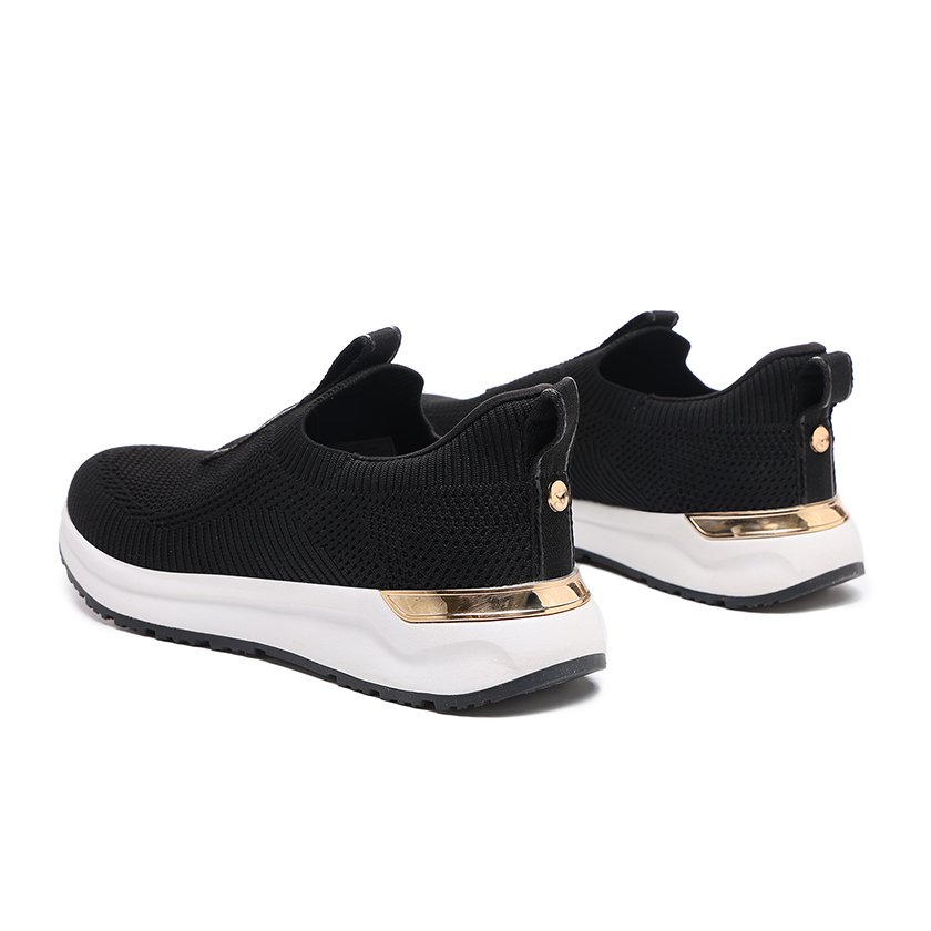 h(13) Flukin スリッポン 健歩シューズ スニーカーハンズフリー靴 レディース ブラック 軽量 通気 幅広 上履き 立ったまま履ける 滑り止め ニット 紐なし ギフト 高齢者 脱ぎ履きしやすい 通勤 歩きやすい プレゼント 春 夏 秋 厚底 - Image 4