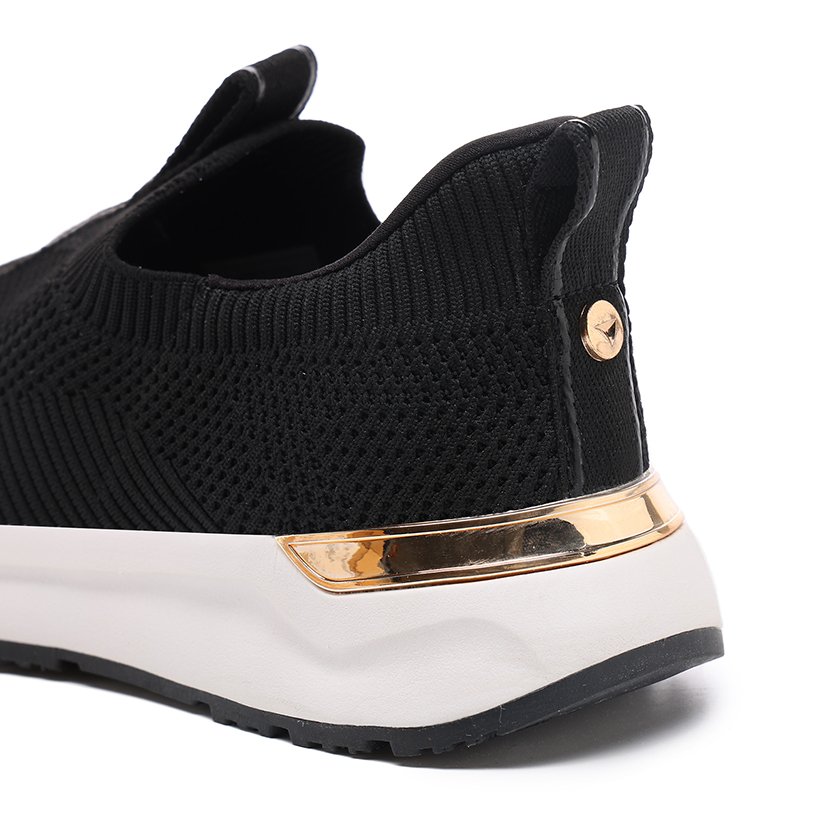 h(19) Flukin スリッポン 健歩シューズ スニーカーハンズフリー靴 レディース ブラック 軽量 通気 幅広 上履き 立ったまま履ける 滑り止め ニット 紐なし ギフト 高齢者 脱ぎ履きしやすい 通勤 歩きやすい プレゼント 春 夏 秋 厚底 - Image 2