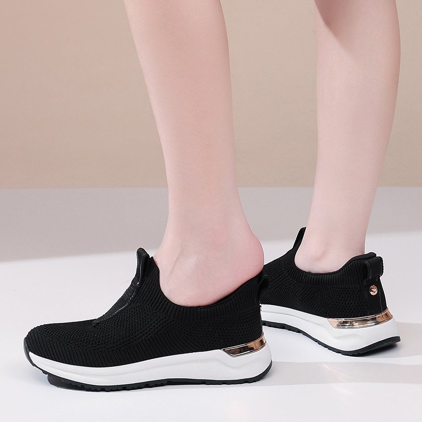 h(25) Flukin スリッポン 健歩シューズ スニーカーハンズフリー靴 レディース ブラック 軽量 通気 幅広 上履き 立ったまま履ける 滑り止め ニット 紐なし ギフト 高齢者 脱ぎ履きしやすい 通勤 歩きやすい プレゼント 春 夏 秋 厚底 - Image 8