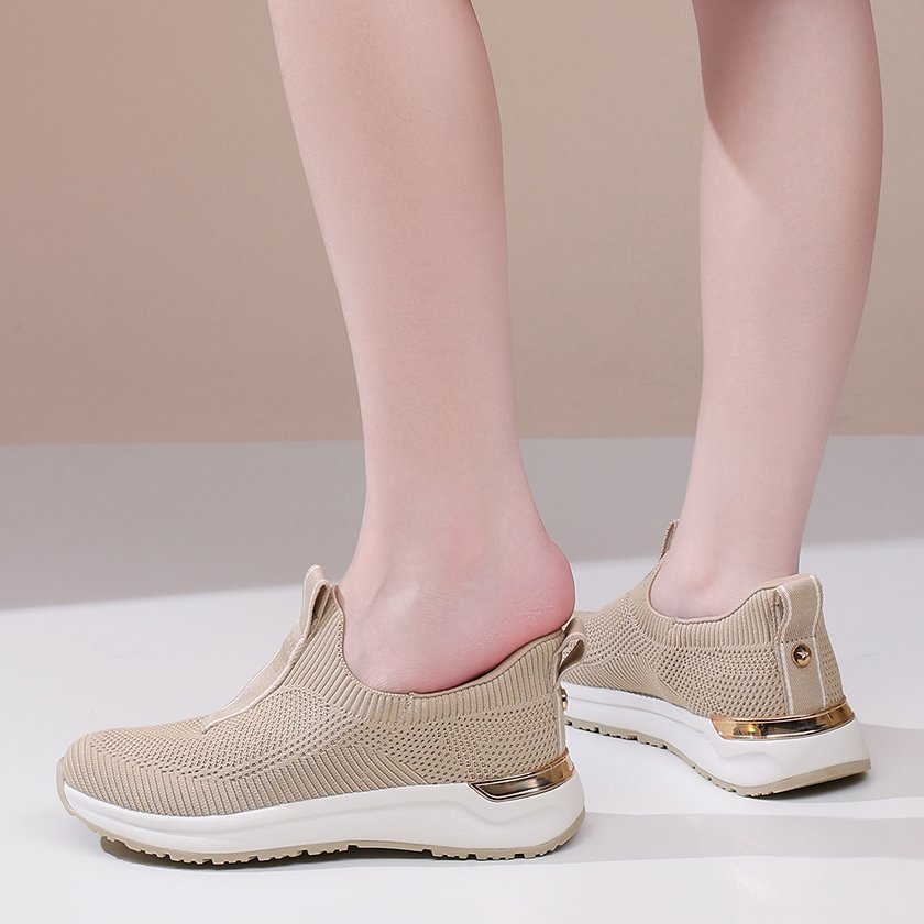 m(30) Flukin スリッポン 健歩シューズ スニーカーハンズフリー靴 レディース ブラック 軽量 通気 幅広 上履き 立ったまま履ける 滑り止め ニット 紐なし ギフト 高齢者 脱ぎ履きしやすい 通勤 歩きやすい プレゼント 春 夏 秋 厚底 - Image 8