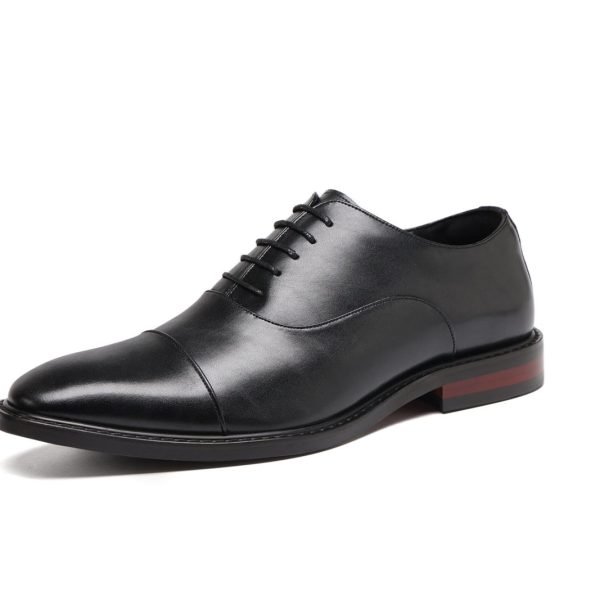 Flukin 防水ビジネス革靴｜3E幅広・通気性抜群・滑り止め｜疲労軽減クッション搭載 スーツに映える正装シューズ