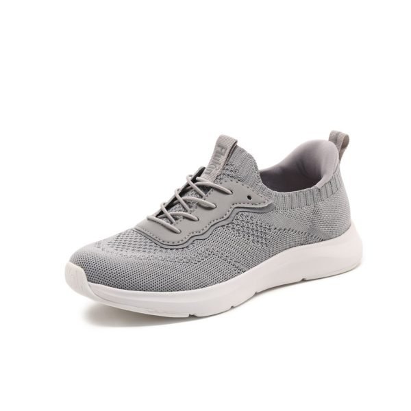 Flukin 【スリッポン 健歩シューズ】スニーカー レディース ソフトライド フレックス 立ったまま履ける ワイド スリッポン 滑り止め ニット素材 紐なし 親孝行ギフト 脱ぎ履きしやすい 軽量 スポーツ ファッション スポーツ