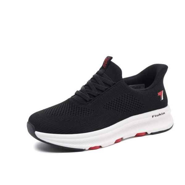 Flukin 【スリッポン 健歩シューズ】メンズ 軽量ウォーキングシューズ　 スリッポン 軽量 通気 立ったまま履ける 膝の負担を軽減 メッシュ素材 紐なし StepInGo 脱ぎ履きしやすい 手を使わず履ける 通勤 歩きやすい プレゼント 春 秋 夏
